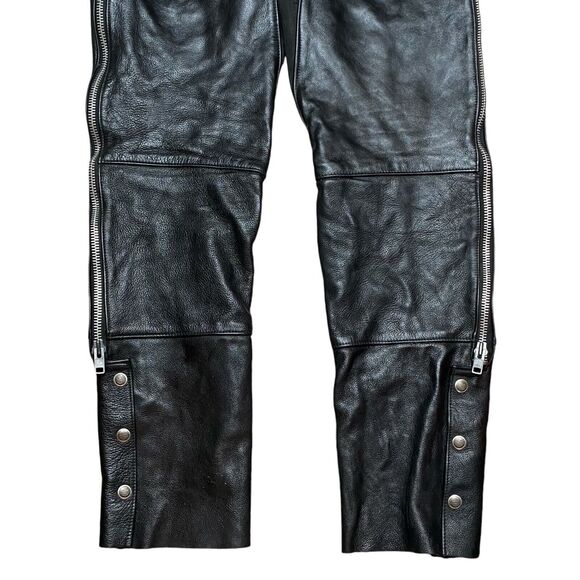 Harley Davidson WOMEN'S BLACK LEATHER RIDING CHAPS  medium - Picture 6 of 11